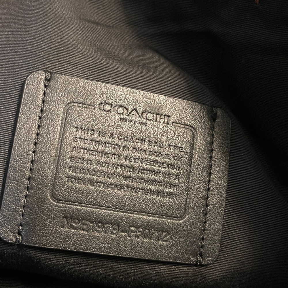Unisex Coach Black Leather Messenger Bag - Picture 5 of 6
